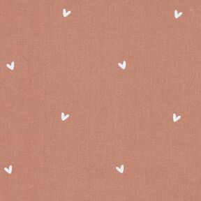Popelina de algodão Corações delicados – cobre, 