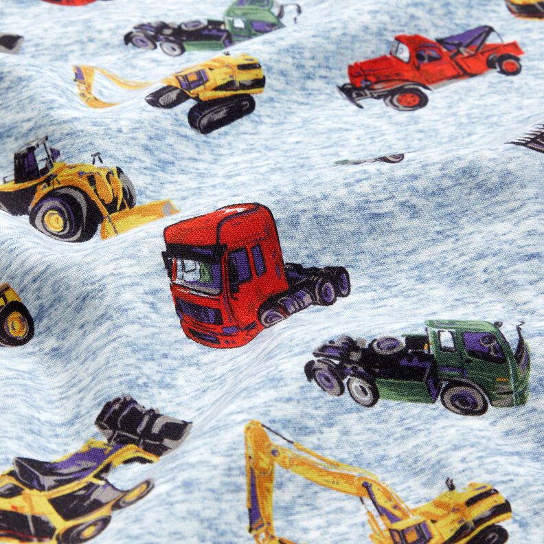 Tecido polar alpino Camiões e escavadoras – azul ganga/cinzento,  image number 2