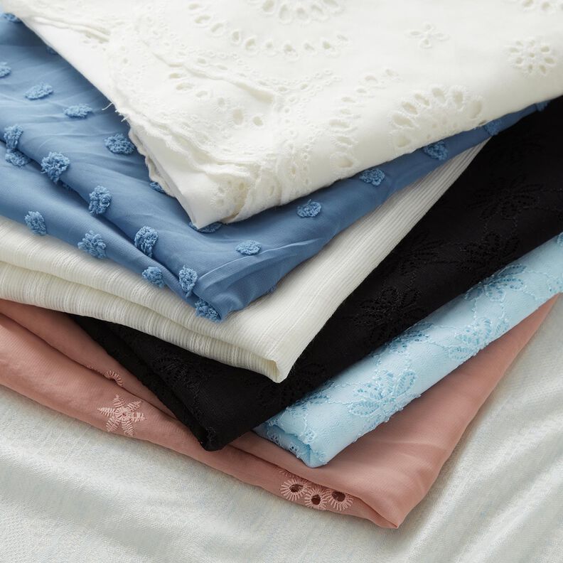 Tecido leve para blusas Riscas transparentes – branco,  image number 5
