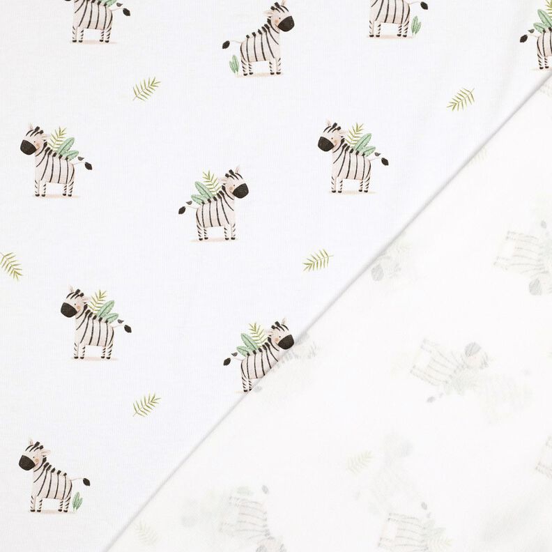 GOTS Jersey de algodão Zebras na estepe Impressão Digital | Poppy Fabrics – branco/preto,  image number 3