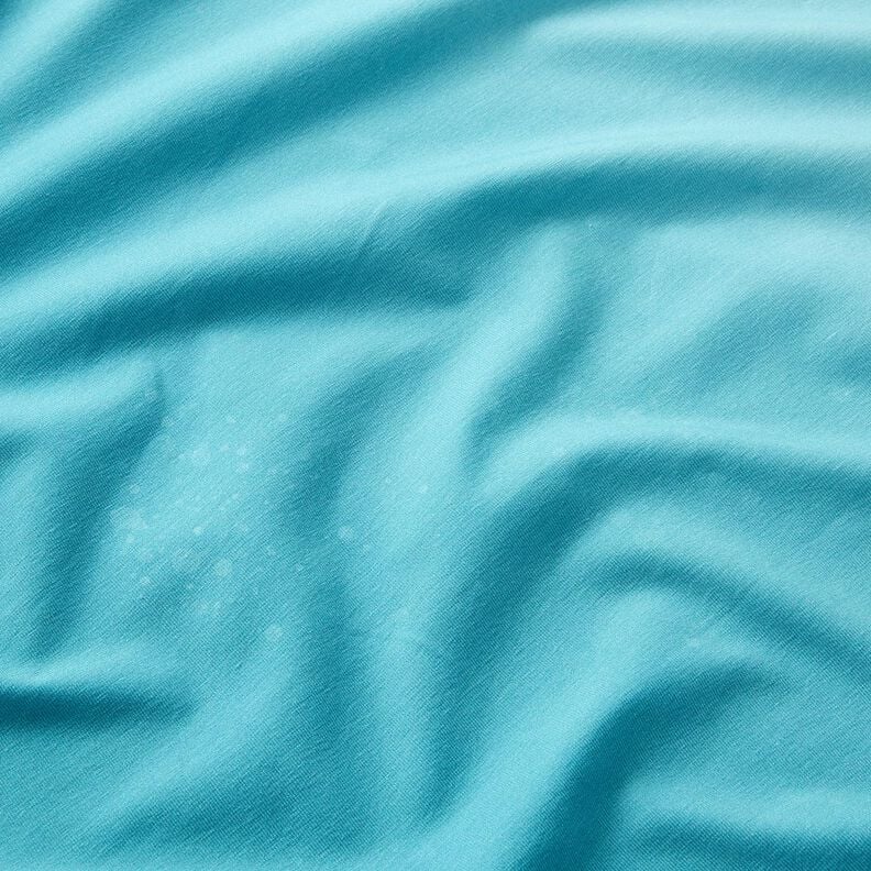 Jersey de algodão Tecido com orla Folhas douradas Ginkgo | Glitzerpüppi – preto/turquesa,  image number 6
