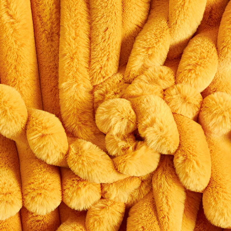 Tecido para estofos Canelado fofo – amarelo-caril,  image number 1