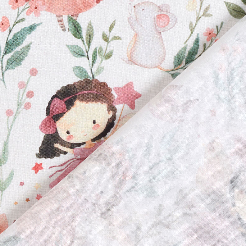 Popelina de algodão Fadas das flores Impressão Digital – marfim,  image number 5