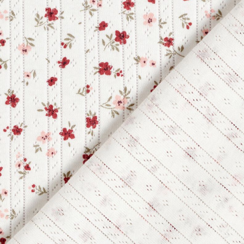 Ajour Jersey de algodão Florzinhas – marfim,  image number 4