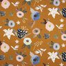 Tecido para decora&ccedil;&atilde;o Meio linho Panam&aacute; Grandes flores retro &ndash; cor de caramelo/caqui-claro,  thumbnail number 1