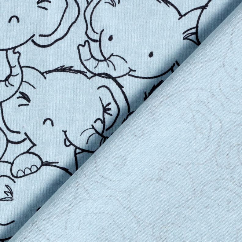 Mistura de algodão Jersey Tropel de elefantes – azul prateado,  image number 4