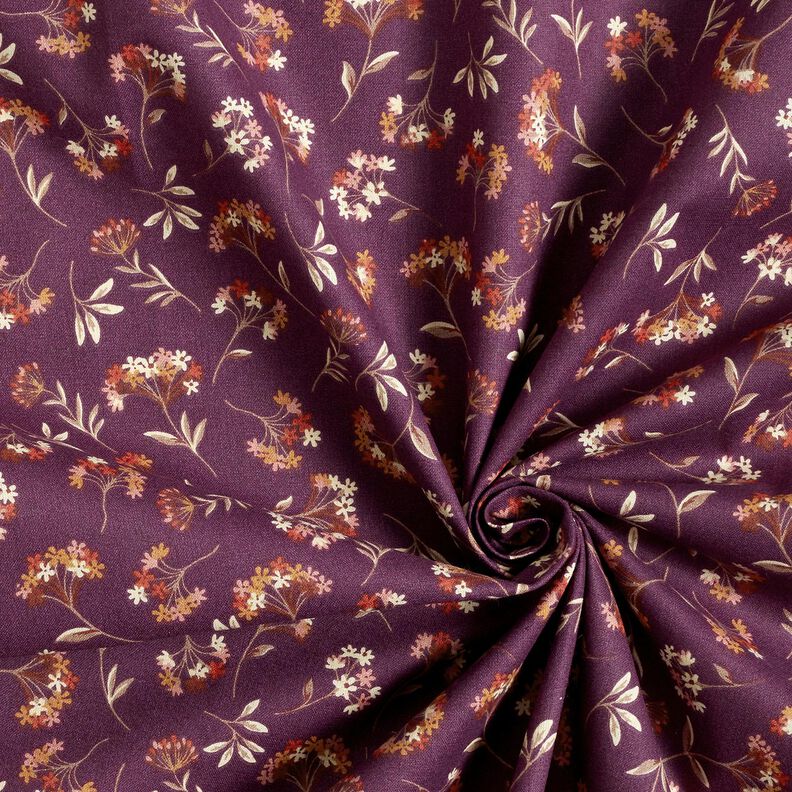 Tecido de algodão Cretone Flores delicadas – uva,  image number 3