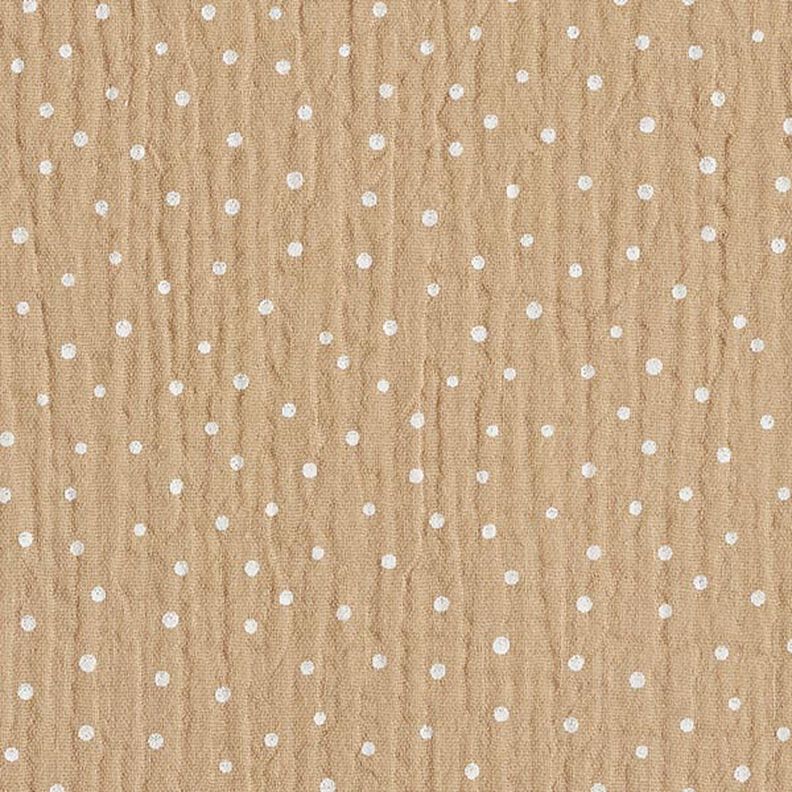 Musselina/ Tecido plissado duplo Pintinhas – bege/branco,  image number 1