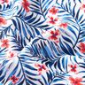 Tecido para fatos de banho Flores e folhas de palmeira – branco/índigo,  thumbnail number 2