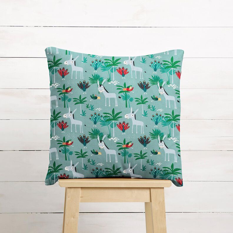 Tecido de algodão Cretone Burro e pavões – eucalipto,  image number 7