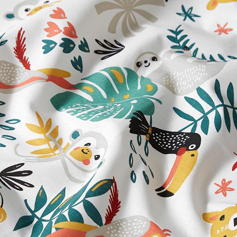 Tecido de algodão Cretone Selva – branco,  image number 2