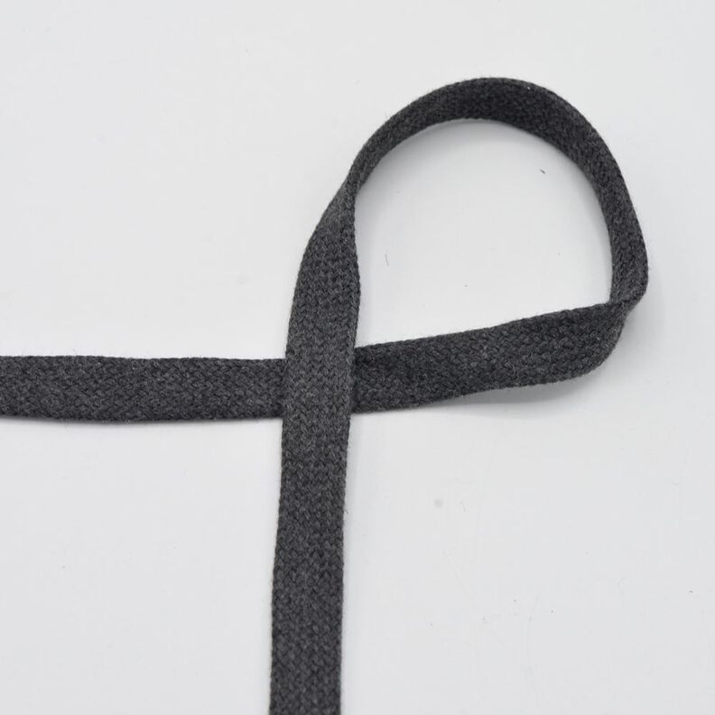 Cordão plano Camisola com capuz Algodão Melange [15 mm] – antracite,  image number 1