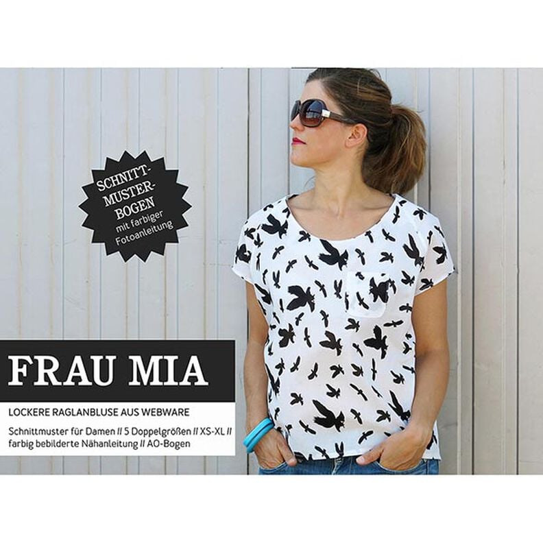 FRAU MIA - Blusa raglã solta, Studio Schnittreif  | XS -  XL,  image number 1