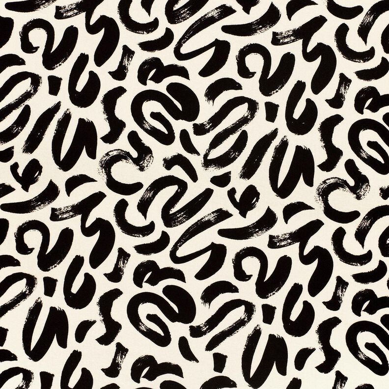 Jersey de viscose Pinceladas abstratas – creme/preto,  image number 1