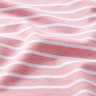 GOTS Jersey de algodão | Albstoffe – rosa/branco, 