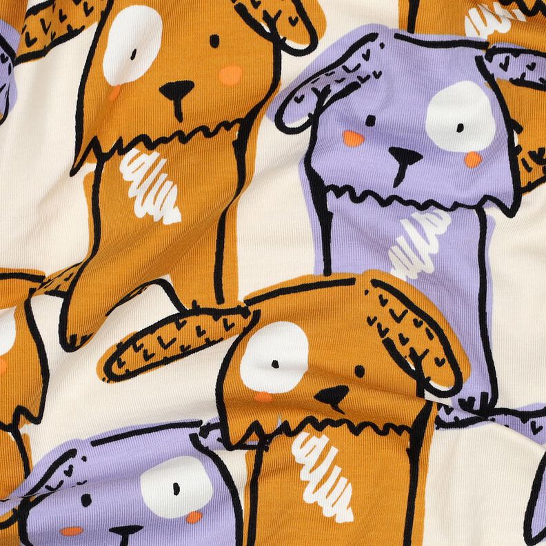 Jersey de algodão Cães de orelhas caídas | Poppy Fabrics – branco sujo,  image number 2