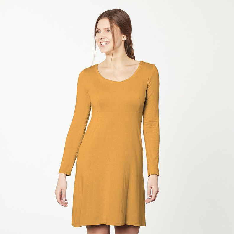 Jersey de algodão médio liso – amarelo-caril,  image number 4