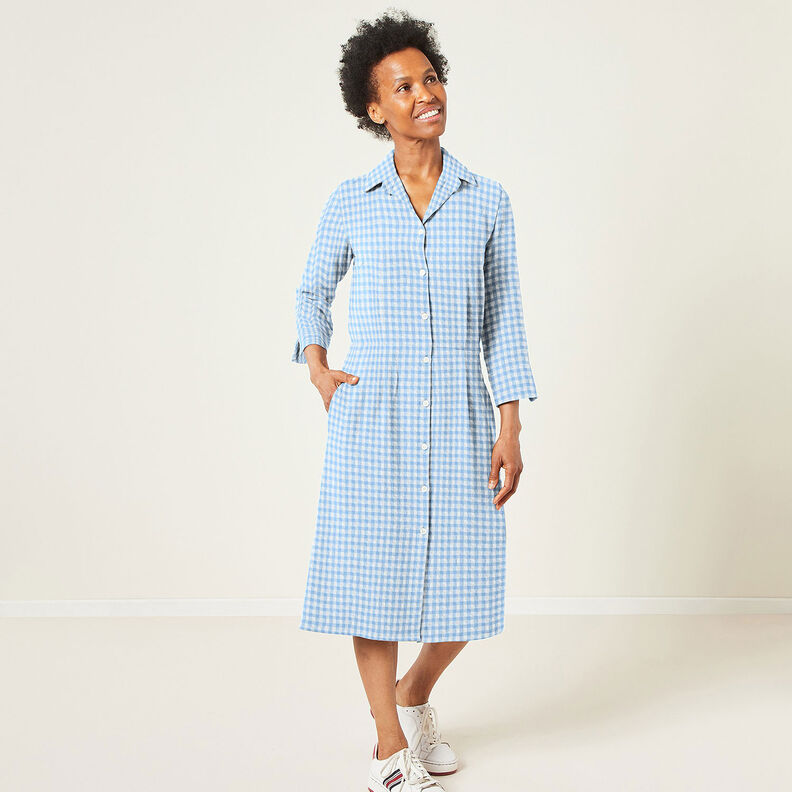 Anarruga Xadrez Vichy grande &ndash; branco/azul claro,  image number 6