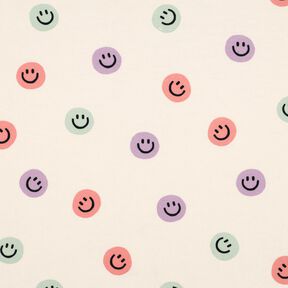 Flanela de algodão Smilies | Poppy Fabrics – marfim/rosa embaçado, 