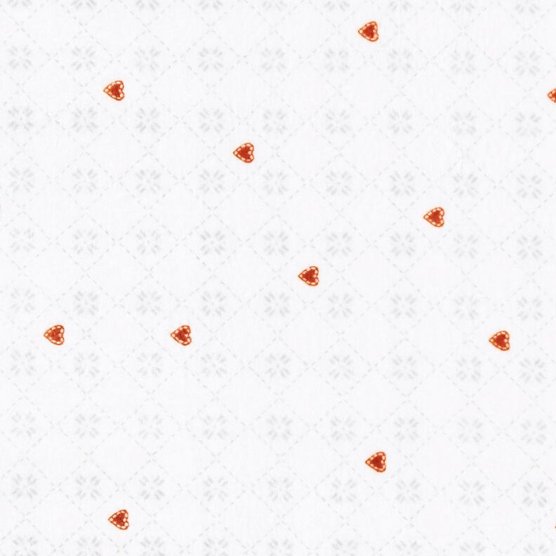 Tecido polar fofinho Losangos e corações – marfim/cobre,  image number 1