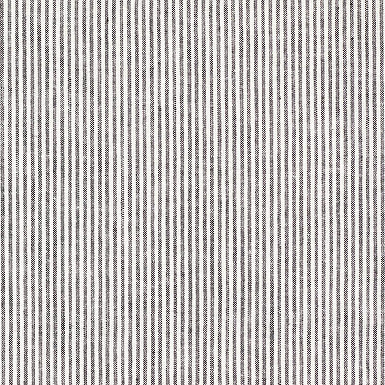 Mistura de linho e algodão Riscas estreitas – preto/branco sujo,  image number 1