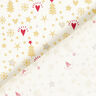 Tecido de algodão Popelina Corações e estrelas – branco sujo/dourado,  thumbnail number 4