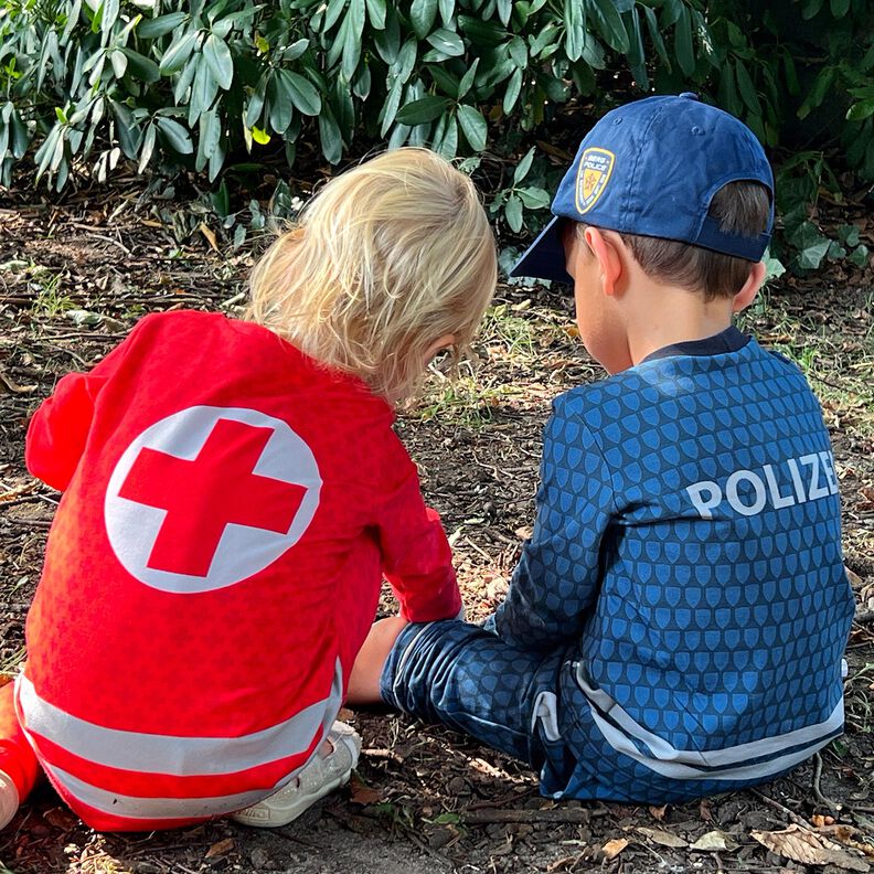 French Terry Barra Quero ser paramédico | Stoff&Liebe – vermelho/cinzento-prateado,  image number 9