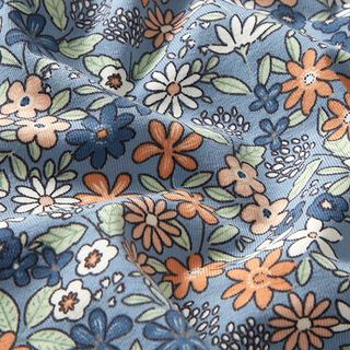 Jersey de algodão Prado de flores | by Poppy – azul-pomba, 