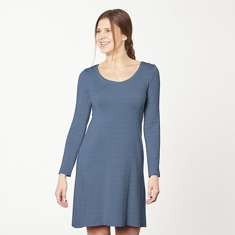 Jersey de algodão médio liso – azul ganga,  image number 7