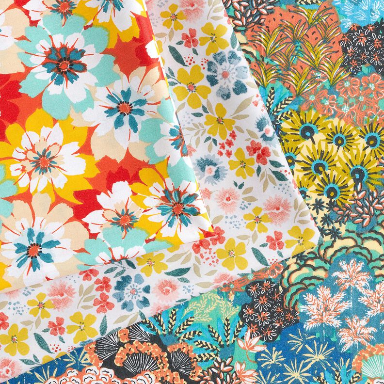 Algodão revestido Flores de primavera – menta/terracota,  image number 6