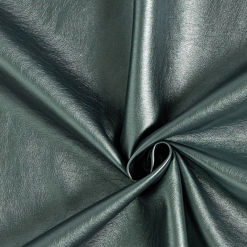Pele sintética Brilho metálico – verde escuro,  image number 1