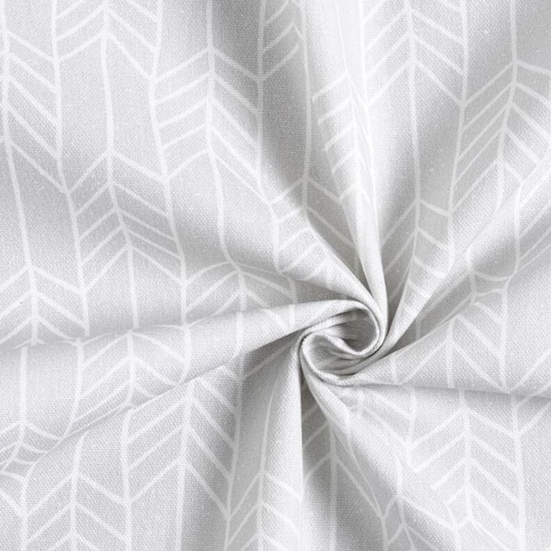 Tecido para decoração Meio linho Panamá Padrão de setas – cinzento claro,  image number 5