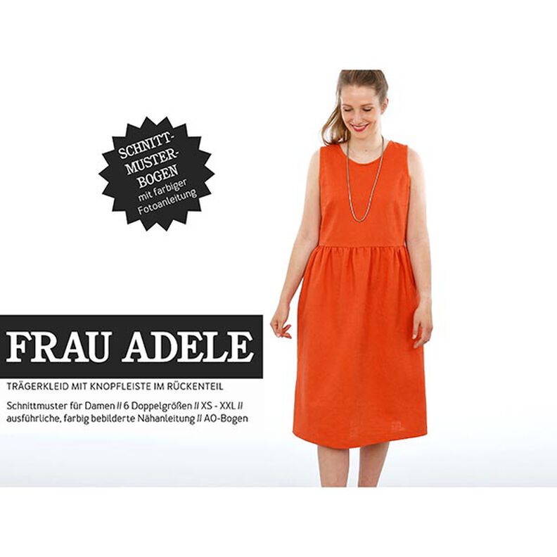 FRAU ADELE - Vestido de alças com fila de botões nas costas, Studio Schnittreif  | XXS -  XXL,  image number 1