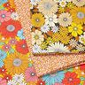 Tecido de algodão Cretone Grandes flores retro – turquesa/amarelo-sol,  thumbnail number 5