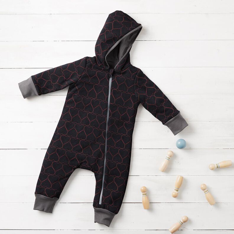 Tecido acolchoado Corações de néon | Poppy Fabrics – preto/rosa vivo,  image number 6