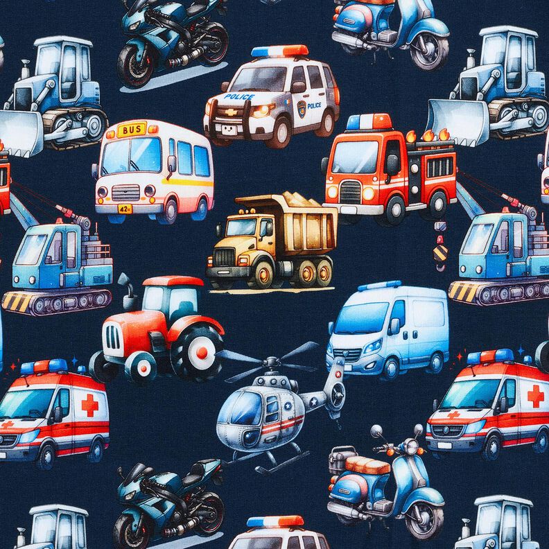 French Terry Sweat de ver&atilde;o Ve&iacute;culos Impress&atilde;o Digital &ndash; azul-marinho,  image number 1