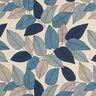 Tecido para decoração Meio linho Panamá Folhas grandes – azul/natural,  thumbnail number 1