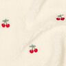 Tecido de pelúcia Teddy Cerejas bordadas | Poppy Fabrics – marfim/cor de malagueta,  thumbnail number 2