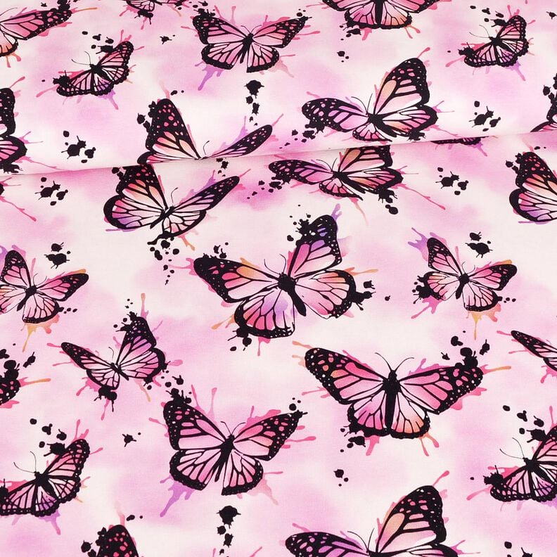 Jersey de algodão Butterfly Splashes | Glitzerpüppi – púrpura média,  image number 2