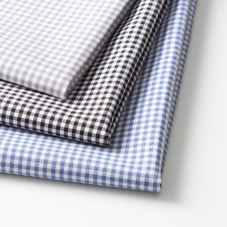 Popelina de algodão Xadrez Vichy pequeno, com fio tingido – cinzento/branco,  image number 3