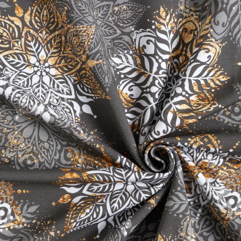 French Terry Mandala mágica de inverno | Glitzerpüppi  – prata antiga/ouro velho,  image number 3