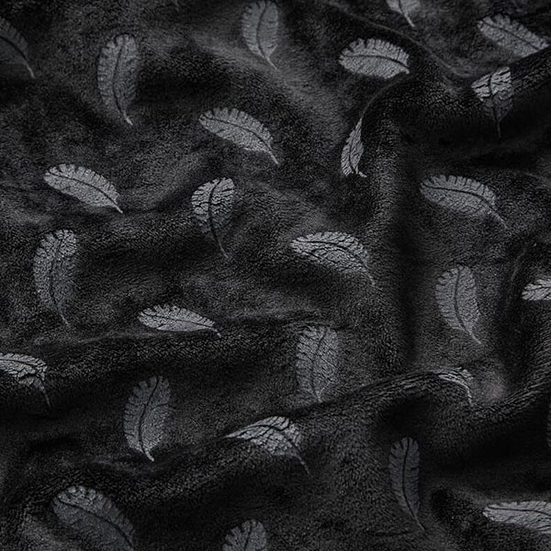Tecido aveludado Nicki Penas – preto,  image number 2