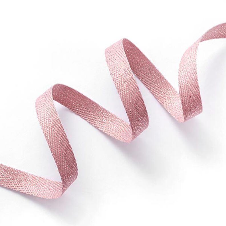 Fita de tecido Metálico [9 mm] – rosa embaçado/prata metálica,  image number 1