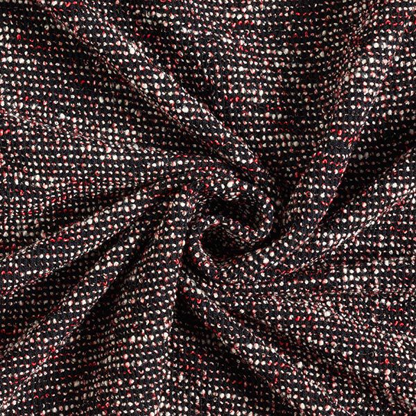 Malha Bouclé Mistura de algodão Melange – preto/vermelho,  image number 3