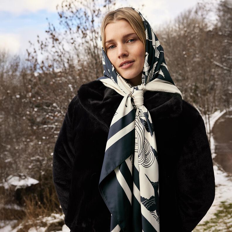 Painel de cetim Andorinhas | Katia Fabrics – antracite/creme,  image number 9