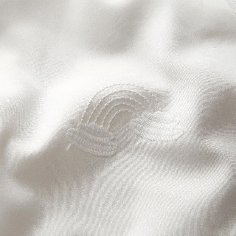 Cetim de algodão Arco-íris Bordado – branco,  image number 2
