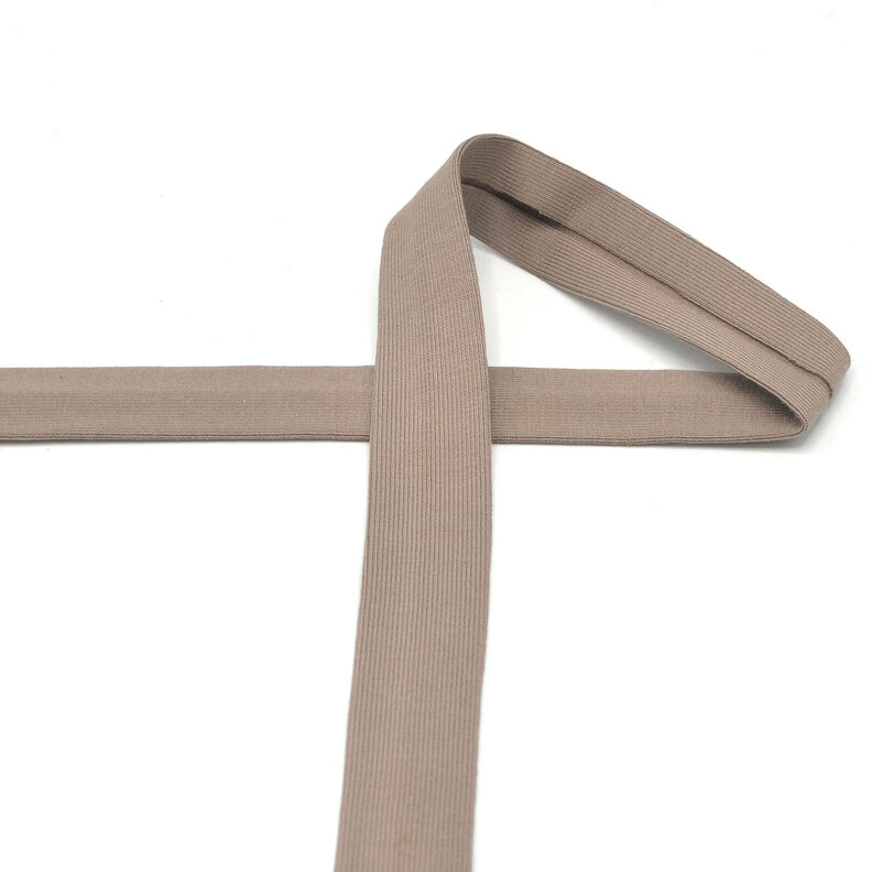 Fita de viés Jersey de algodão [20 mm] – taupe escuro,  image number 2