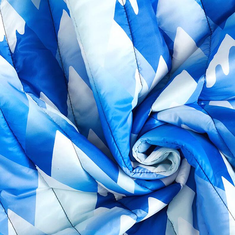 Tecido acolchoado Montanha – azul real/branco,  image number 3