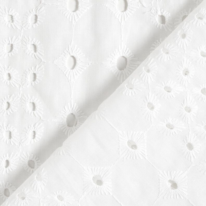 Tecido de algodão Bordado inglês Ornamentos – branco,  image number 4