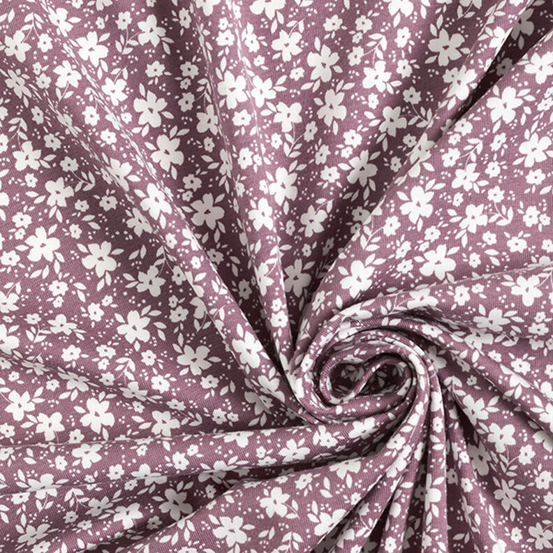 Jersey de algodão Florzinhas bicolores  – rosa-velho escuro,  image number 3